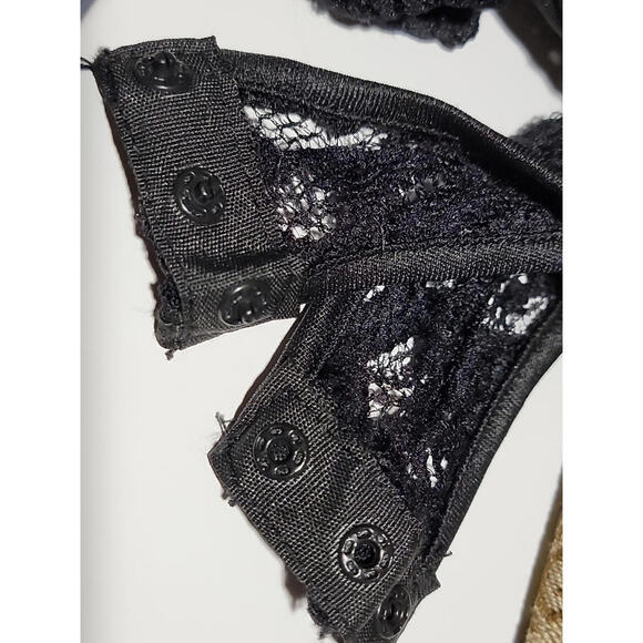 The Sang ~ Dramatic Ruffles Lace Black Size L Ladies Bodysuit Zip Back #01 - Picture 13 of 13